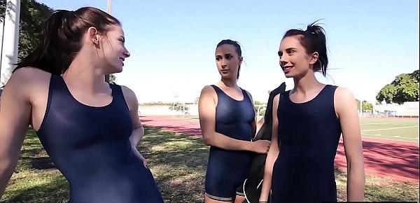  Lesbian teen athletes tasted pussies after workout